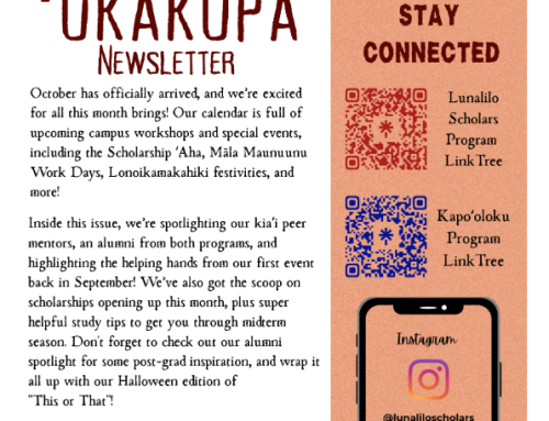 Lunalilo Scholarship Program-October